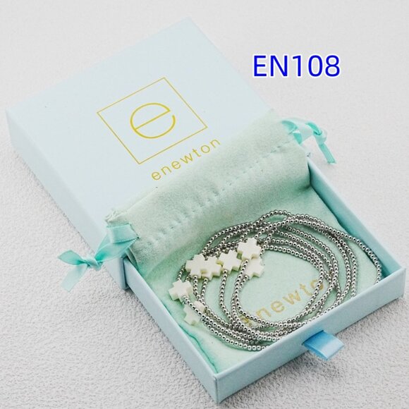 Enewton White Cross & Platinum Bead Bracelet Set - Picture 6 of 7